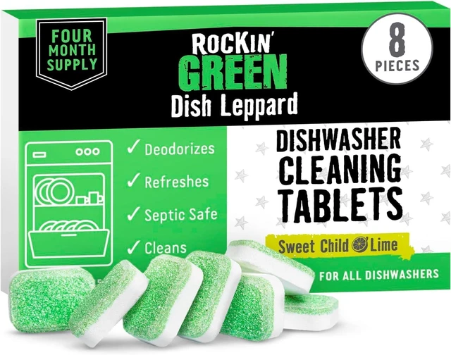 Main image of Rockin' Green Citrus Lime Dishwasher Cleaner Tablets, 8 Pack