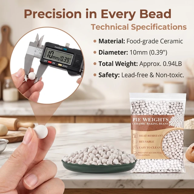 Alt view image 3 of 6 - Sukh 0.94LB Ceramic Pie Weights - Reusable Baking Beans for Blind Baking