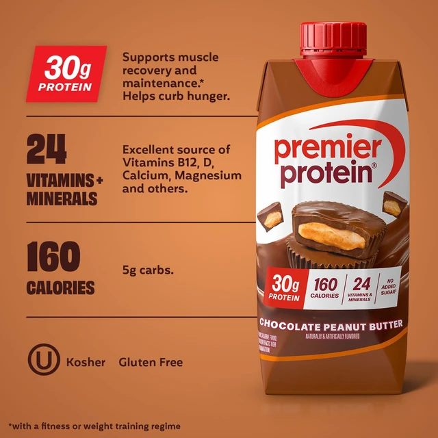 Alt view image 5 of 6 - Premier Protein Chocolate Peanut Butter High Protein Shake, 30g Protein, 4 Pack