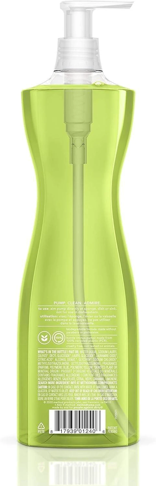 Alt view image 4 of 5 - Method Dish Soap, Lime + Sea Salt, Tough on Grease, 18 Fl Oz (Pack of 1)