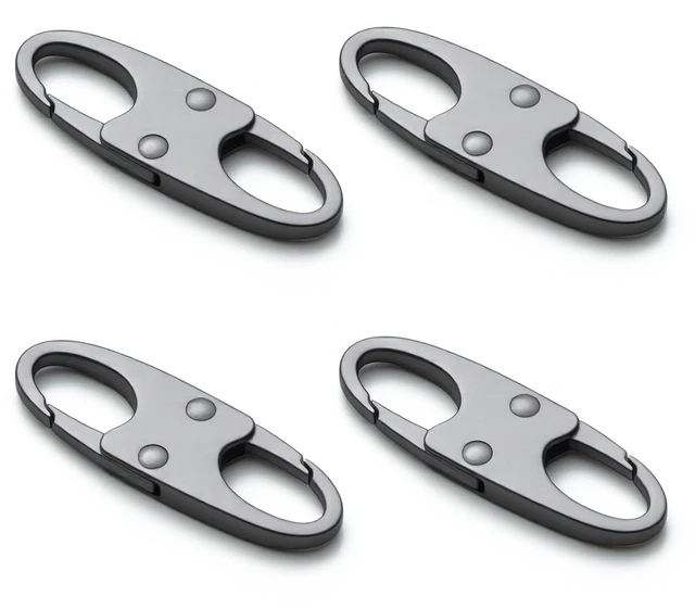 Main image of Zelin Anti Theft Zipper Clips, Carabiner, Travel Essentials, 4Pcs Grey