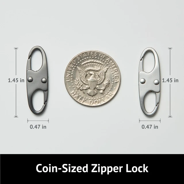 Alt view image 5 of 6 - Zelin Anti Theft Zipper Clips, Carabiner, Travel Essentials, 4Pcs Grey