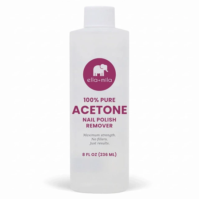 Main image of Ella+Mila 100% Pure Acetone Nail Polish Remover for Acrylic & Gel, 8 fl oz