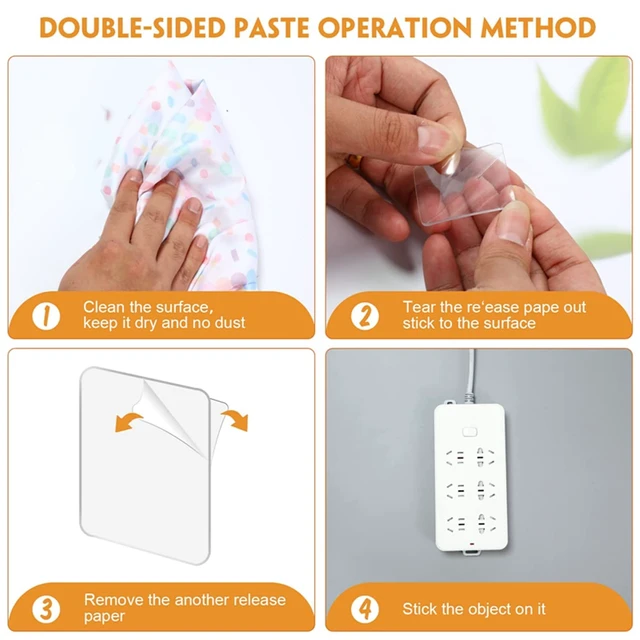 Alt view image 4 of 6 - 50PCS Double Sided Adhesive Pads, 1-3/8inch Square Pre-Cut Tape, 0.52MM Thickness