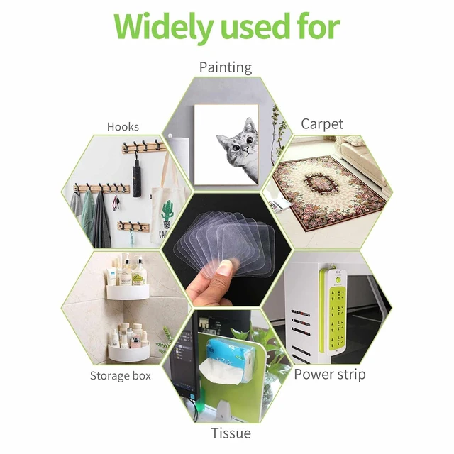Alt view image 6 of 6 - 50PCS Double Sided Adhesive Pads, 1-3/8inch Square Pre-Cut Tape, 0.52MM Thickness
