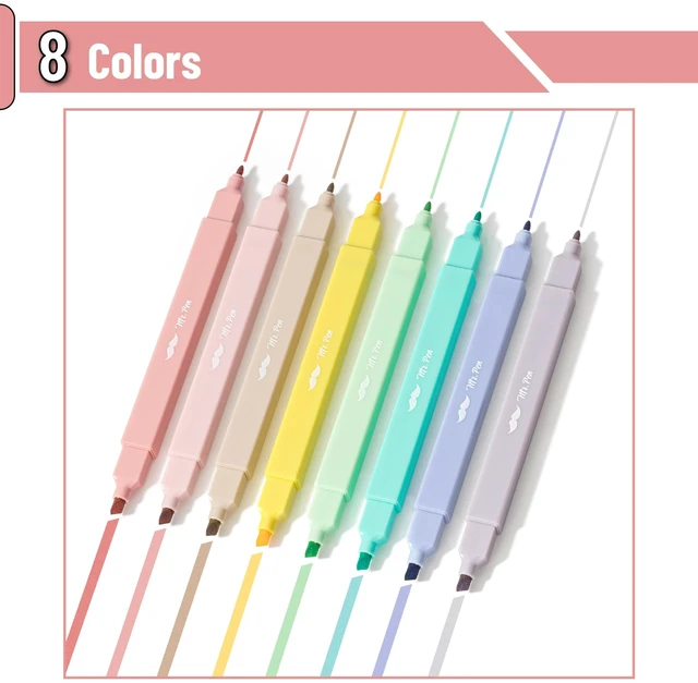Alt view image 6 of 7 - Mr. Pen Dual Tip Aesthetic Highlighters, 8 Count, Chisel & Fine Tip