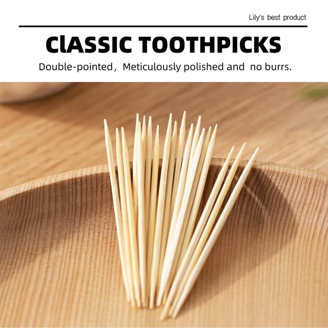 Alt view image 4 of 6 - HOPELF Double-Point Bamboo Toothpicks for Teeth Cleaning, Appetizer, Olive, Barbecue, Fruit, 600 Count