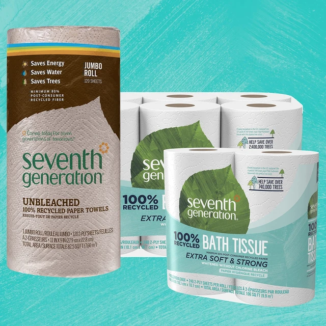Alt view image 2 of 6 - Seventh Generation Bath Tissue, 2 Ply, Chlorine Free, 100% Recycled Paper, 4 Count (Pack of 1)