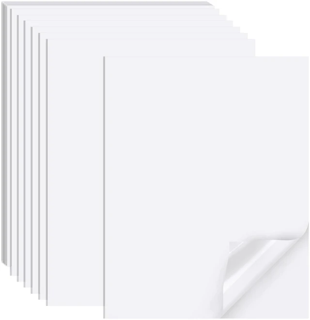 Main image of Matte Sticker Paper 40 Sheets Letter Size Full Sheet Labels for Inkjet and Laser Printers