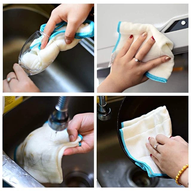Alt view image 4 of 5 - 10-Piece Kitchen Dishcloth Set, Reusable Highly Absorbent Dishcloth Towels for Kitchen, Bathroom, and Cleaning Counters