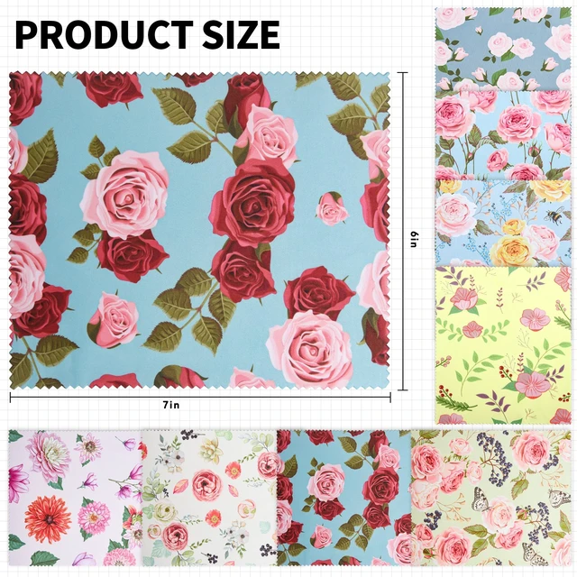 Alt view image 2 of 7 - 8 Pack Multicolor Flower Microfiber Cleaning Cloths (7" x 6") for Eyeglasses, Camera Lens, Cell Phones, Laptops, LCD TV Screens and More