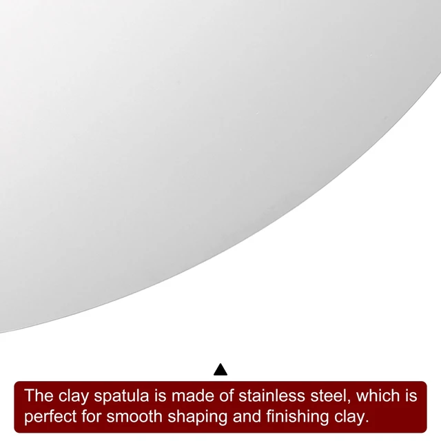 Alt view image 2 of 6 - HARFINGTON 2pcs Stainless Steel Clay Scraper, Smoothing Tool for Pottery Ceramic Sculpture