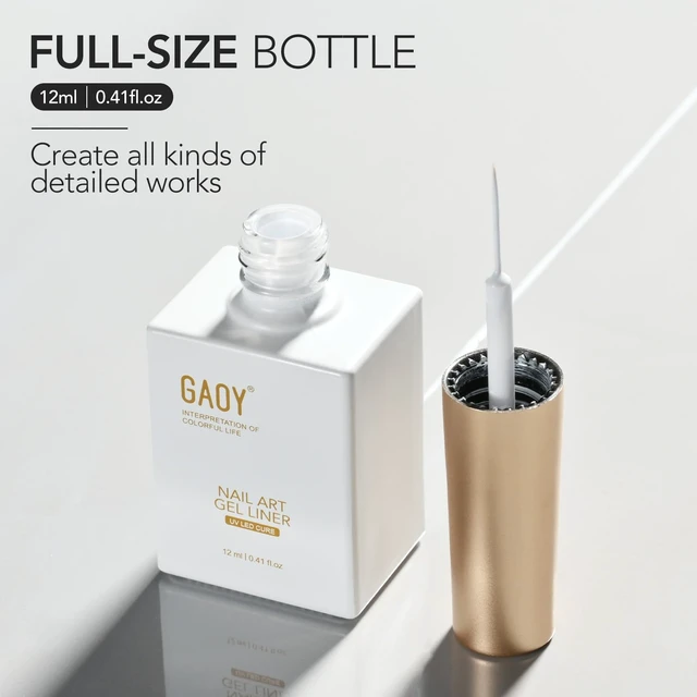 Alt view image 6 of 6 - GAOY White Swirl Gel Nail Polish Art Liner 12ml Classic Color