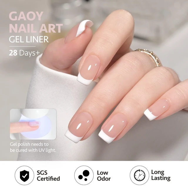 Alt view image 5 of 6 - GAOY White Swirl Gel Nail Polish Art Liner 12ml Classic Color