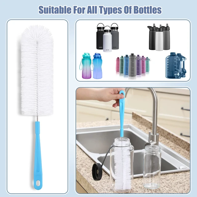 Alt view image 5 of 6 - 16" Long Handle Bottle Brush Set of 2 for Narrow Neck Sport Bottles, Beer Bottles and Jugs