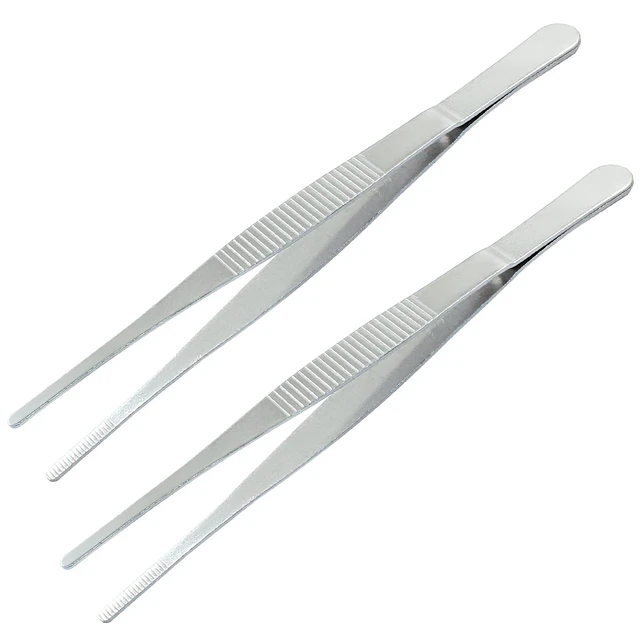 Alt view image 3 of 5 - Stainless Steel Forceps, 6Inch, Straight, 2Pcs