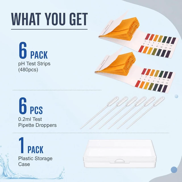 Alt view image 2 of 7 - 6 Pack 480 Strips pH Test Paper Litmus Paper Full Range 1-14