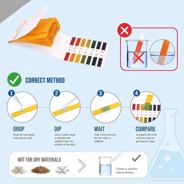 Alt view image 7 of 7 - 6 Pack 480 Strips pH Test Paper Litmus Paper Full Range 1-14