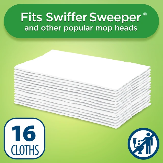 Alt view image 6 of 6 - Dry Sweeping Cloth Refills, Great Value, White, 16Count