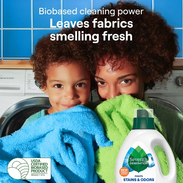 Alt view image 5 of 6 - Seventh Generation Liquid Laundry Detergent, Fresh Scent, 90 fl oz, 60 Loads