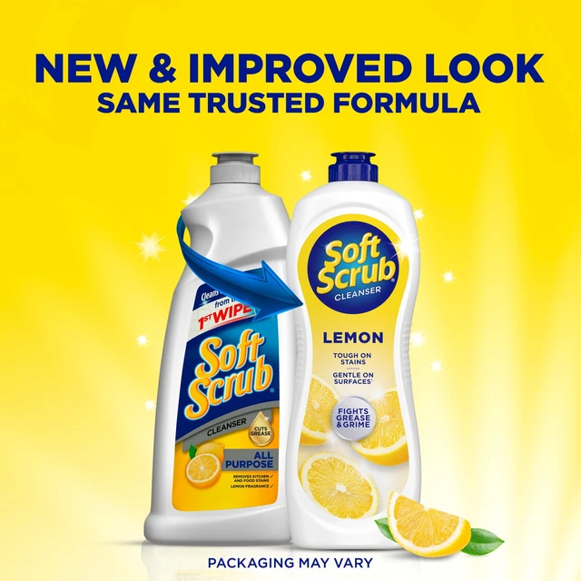 Alt view image 3 of 6 - Soft Scrub Cleanser Lemon Fragrance Multi-Surface Cleaner for Kitchen, Fights Grease & Grime, 24oz