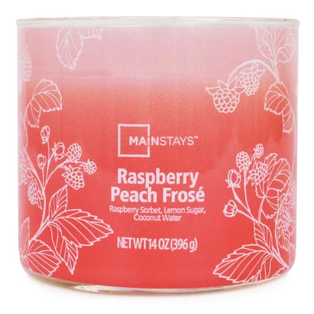 Alt view image 2 of 6 - Mainstays 3-Wick Ombre Wrap Raspberry Peach Scented Candle, 14 oz