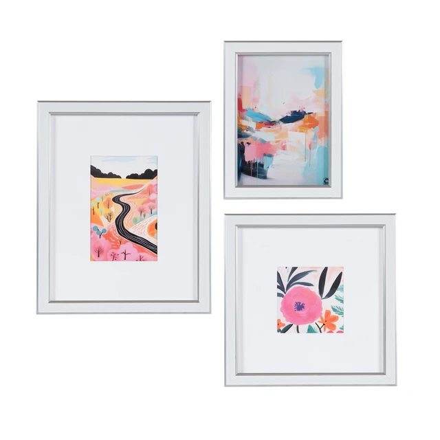Alt view image 3 of 6 - DesignOvation 5x7 White/Silver Decorative Tabletop Picture Frame