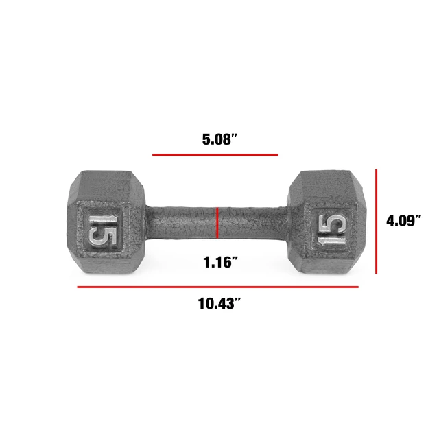 Alt view image 2 of 5 - CAP Barbell 15lb Cast Iron Hex Dumbbell, Single