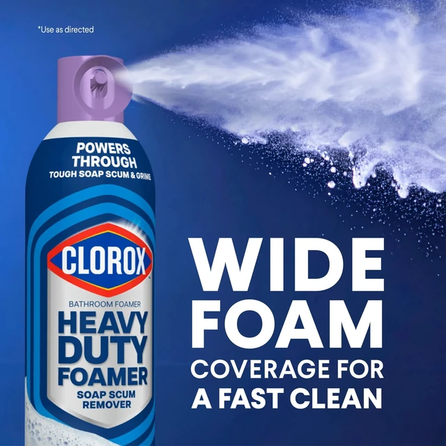 Alt view image 3 of 5 - Clorox Heavy Duty Bathroom Foamer Soap Scum Remover, Lavender Clean, 20 Ounces