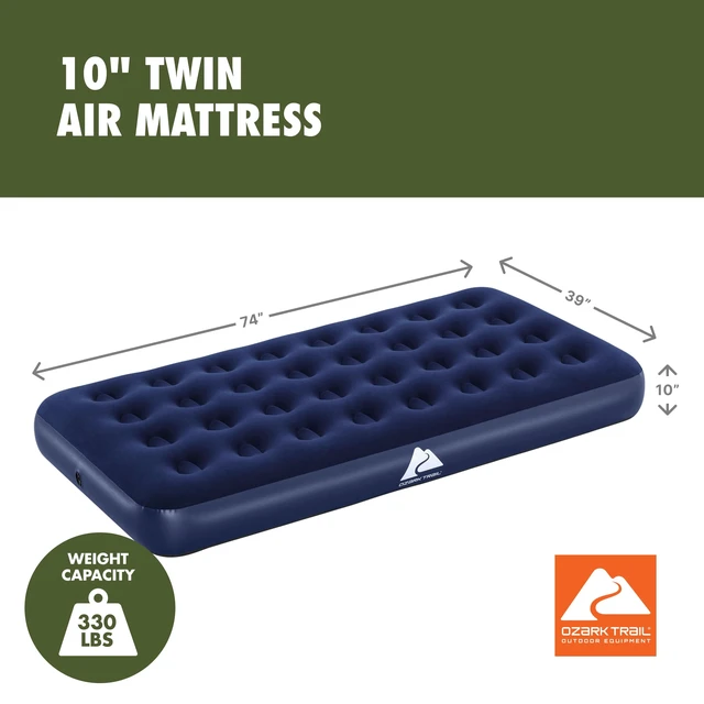 Alt view image 6 of 6 - Ozark Trail Twin 10-Inch Inflatable Air Mattress without Pump