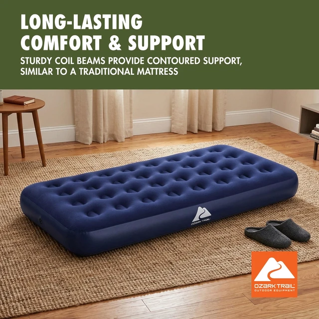 Alt view image 3 of 6 - Ozark Trail Twin 10-Inch Inflatable Air Mattress without Pump