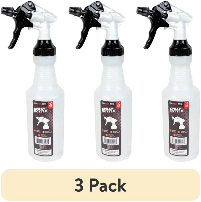 Main image of Stout Stuff Plastic Wide Mouth Empty Spray Bottle, 3 Pack, 32oz