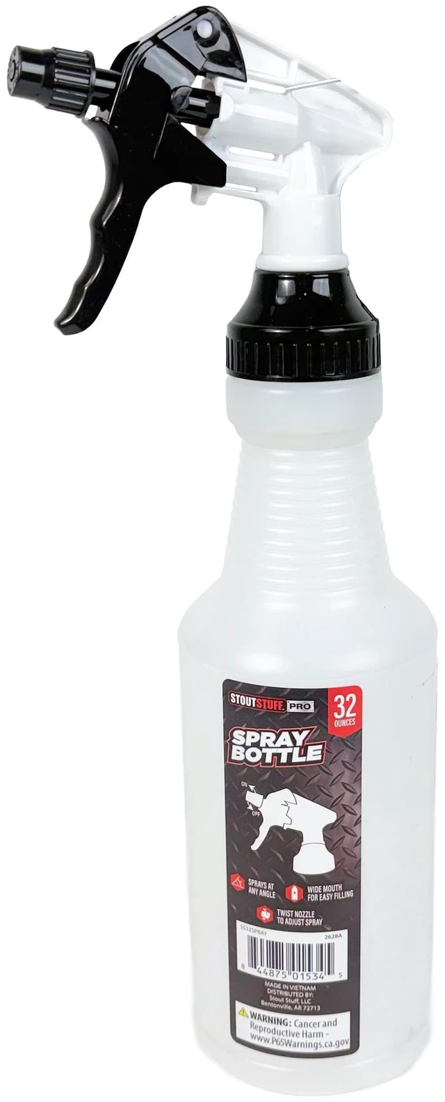 Alt view image 6 of 6 - Stout Stuff Plastic Wide Mouth Empty Spray Bottle, 3 Pack, 32oz