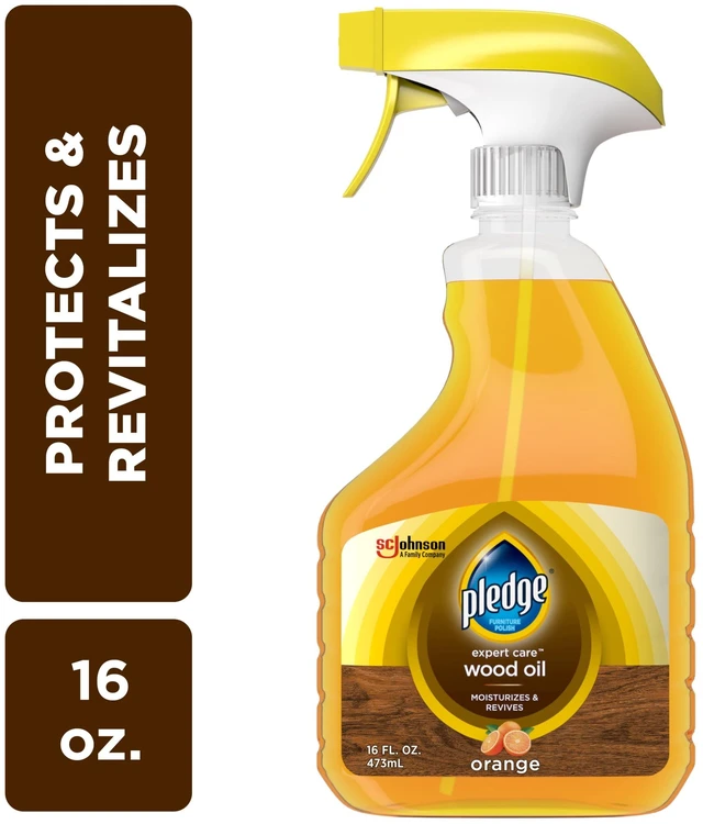 Main image of Pledge Wood Oil Expert Care Trigger Spray, 16 oz, Orange Scent - Moisturizes & Revives