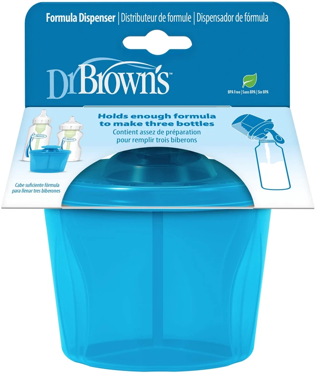 Main image of Dr. Brown's Baby Formula Dispenser with Snap-On Travel Lid, 27 oz, Blue, 1 Pack