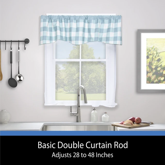 Alt view image 2 of 5 - Mainstays 2-3" Basic Metal Wrap around Adjustable Double Curtain Rod, 2-Pack, 28-48" Length, White Finish