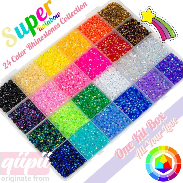 Alt view image 2 of 7 - Qiipii 24 Color Bedazzler Kit Full Grids 3mm Resin Rhinestones