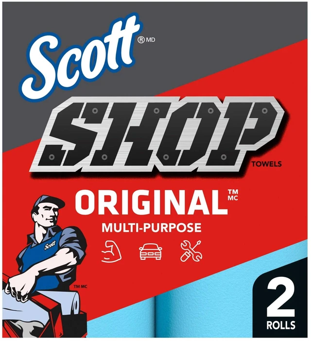 Main image of Scott Multi-Purpose Shop Towel, 2 Rolls, 55 Sheets Per Roll (110 Total Sheets)