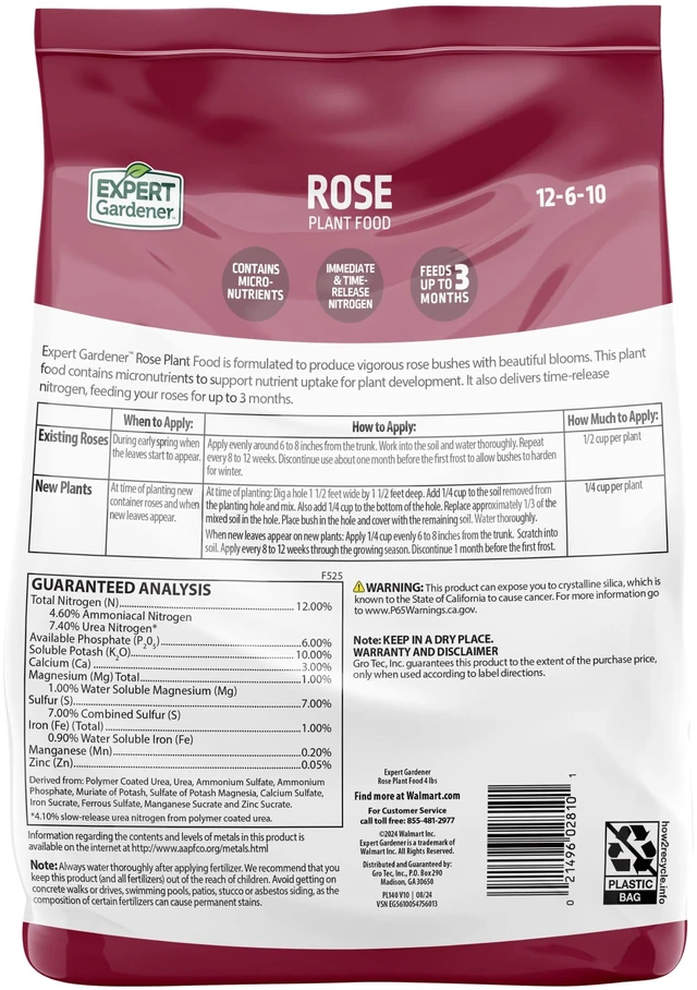 Alt view image 6 of 6 - Expert Gardener 12-6-10 Rose Plant Food Fertilizer, 4 lb.