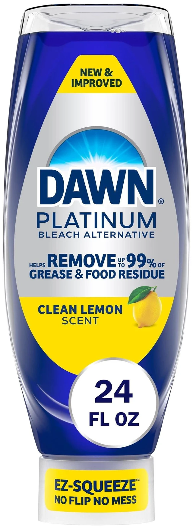 Main image of Dawn Platinum EZ Squeeze Dish Soap, Lemon, Tough Grease Removal, 24 fl oz
