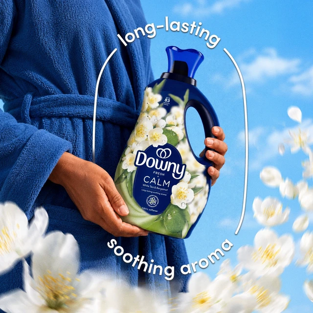 Alt view image 4 of 6 - Downy Calm Liquid Fabric Softener, White Tea and Bergamot Scent, 26 fl oz, 39 Loads