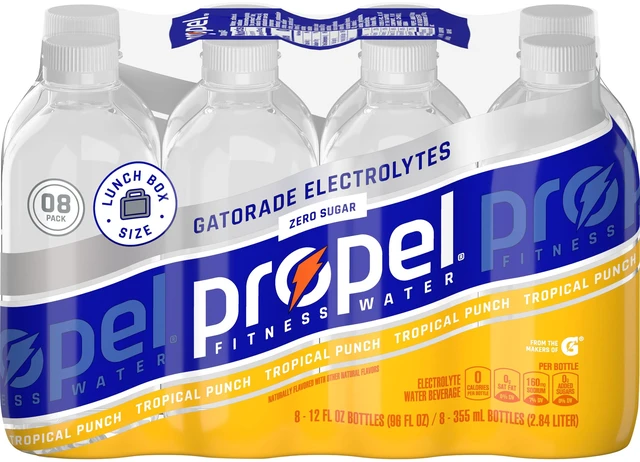 Main image of Propel Electrolyte Enhanced Water Sports Drink, Tropical Punch, 12 fl oz, 8 Count