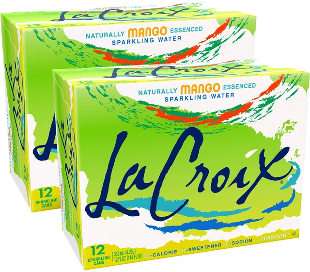 Main image of LaCroix Mango Sparkling Water, 12 oz Cans, 24 Count (2 Packs of 12)