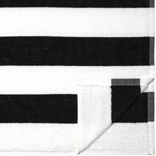 Alt view image 3 of 4 - Mainstays Cabana Stripe Beach Towel, 58in x 28in, Black