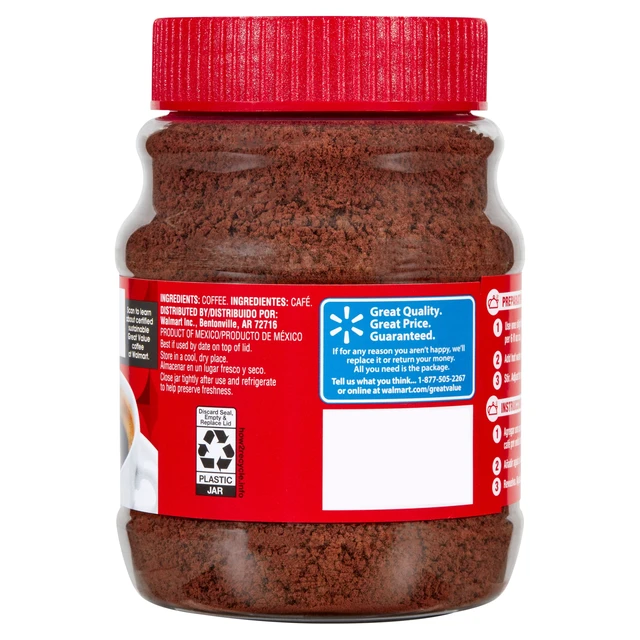 Alt view image 5 of 6 - Great Value Classic Medium Roast Instant Coffee, 8oz