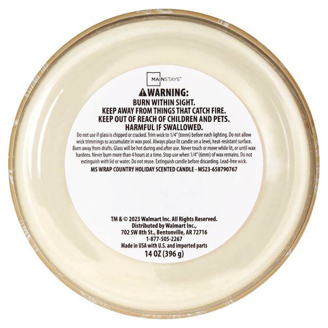 Alt view image 2 of 7 - Mainstays 3-Wick Ombre Wrapped Country Holiday Scented Jar Candle 14 oz