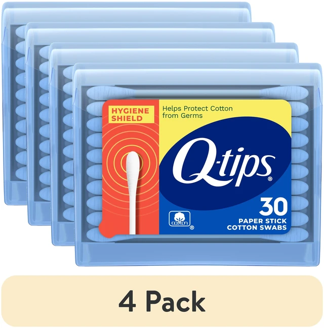 Main image of Q-tips Hygiene Shield Travel Size Cotton Swabs for First Aid Beauty and Baby, 30 Count (4 Pack)