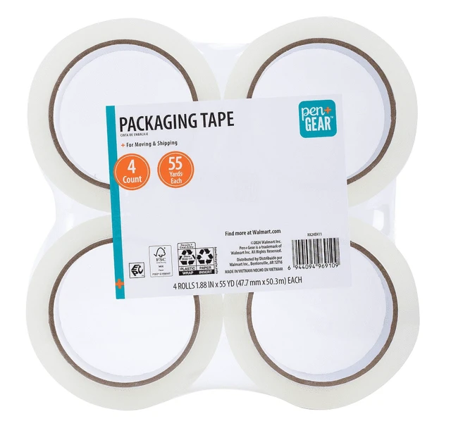 Alt view image 4 of 4 - Pen+Gear Packing Tape, 1.88in x 55Yds, Clear, 4 Rolls