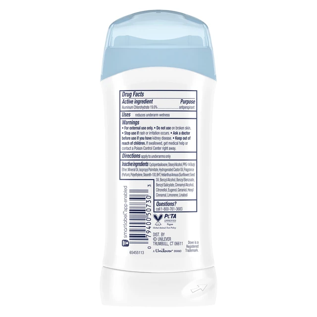 Alt view image 3 of 7 - Dove Original Antiperspirant Deodorant for Women, Original Clean, 48 Hour Sweat & Odor Protection, 2.6 oz