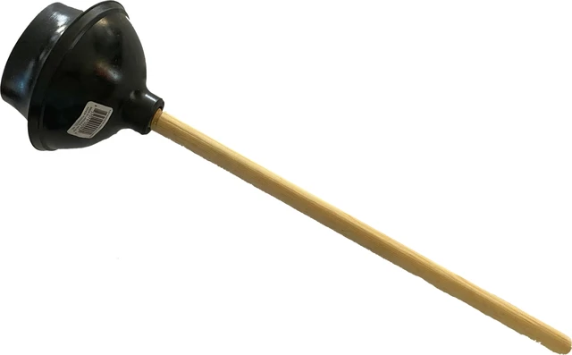 Alt view image 5 of 6 - Kendik Rubber Toilet Plunger with Wood Handle Clears Toilets, Sinks, Drains